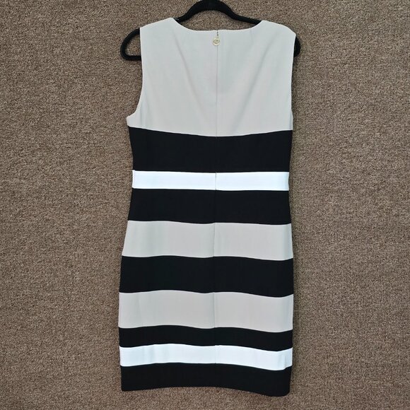 Tommy Hilfiger Colorblock Stripe Crepe Sheath Dress Sz 14 Pre Owned - Picture 7 of 7